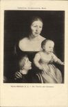 VINTAGE POSTCARD Hans Holbein Die family of Kunstlers