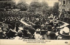 VINTAGE POSTCARD Free Dutch Festivals June 1912 prince Consort and same Fallieres