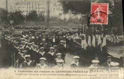 VINTAGE POSTCARD Funeral of the Victims Of Latouche Treville the Thomson Minister