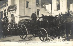 CPA Le Roi et la reine Du Danemark a Longchamp 16 juin 1907 