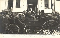 CPA Le Roi et la Reine De Danemark a Longchamp Danemark 