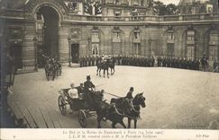 VINTAGE POSTCARD the King and the Queen Of Denmark have Longchamp fallieres