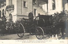 CPA Le Roi et la Reine De Danemark a Longchamp