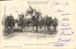CPA Fetes Franco Russes De 1901 Grandes Manoeuvres de l4est SM l empreur Nicolas II et son ecurie Russie Russia 