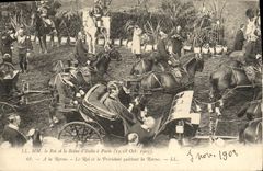 VINTAGE POSTCARD the King and the Queen D Ilalie have Paris 1903 With the review the king and the president leaves the review