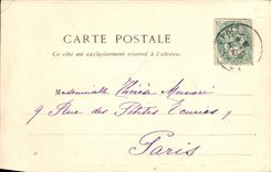 VINTAGE POSTCARD the Queen D Italy and Mrs  Loubet walk in the park of Versailles