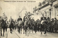 CPA Avenement du Roi Albert 23 decembre 1909 Grand Etat major Militaria 
