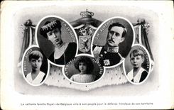 VINTAGE POSTCARD the valiant royal family of Belgium