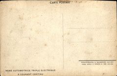CARTE PHOTO Train Locomotive Rame automotrice triple electrique a courant continu 