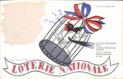 CPA Fantaisie Loterie nationale Oiseau