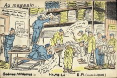 VINTAGE POSTCARD Militaria Fantasy With the store military Scenes