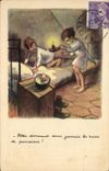 CPA Fantaisie Illustrateur Poulbot Enfants