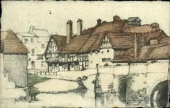 VINTAGE POSTCARD Houses of village