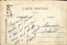 VINTAGE POSTCARD the first days D a blue Militaria Distribution D a trousseau