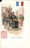 CPA La poste en France automobile Militaria