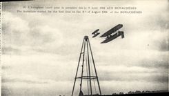 CPA Aviation Wilbur Wright L aeroplane lance pour la premiere fois le 8 aout 1908 aux Hunaudieres