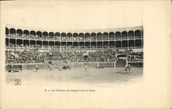 VINTAGE POSTCARD Corrida Toro Bull the bull is tiredness with Wrapped