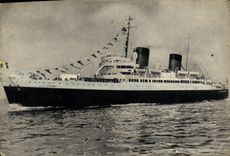 VINTAGE POSTCARD General Co Transatlantic French Line S City D Oran Lines of EMditerranee