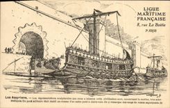 VINTAGE POSTCARD Boat Assyrian