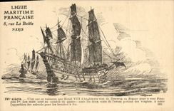 VINTAGE POSTCARD standard Boat of Henri VIII