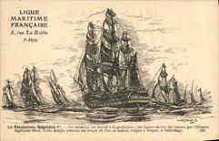 VINTAGE POSTCARD Boat Napoleon Revolution 1st