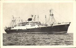 VINTAGE POSTCARD Boat Caledonien Tahitien Company of the maritime Transport Tahiti Steamers