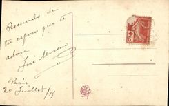 VINTAGE POSTCARD Fantaisie Flowers horseshoe Brodee