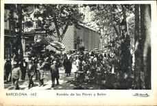 VINTAGE POSTCARD Barcelona Rambla of mow Flora there belen