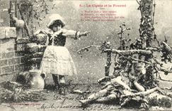 CPA Fantaisie Enfant La cigale et la fourmi 