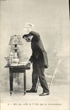 VINTAGE POSTCARD Fantasy Man Ah zut Newspaper