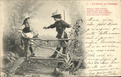 CPA Fantaisie Enfants Le droit de passage Chasse Chasseur 
