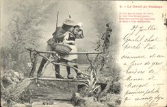 CPA Fantaisie Enfants Le droit de passage Chasse Chasseur 