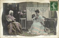 CPA Fantaisie Femme Lecon de danse