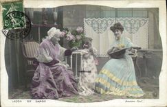 CPA Fantaisie Femme Lecon de danse