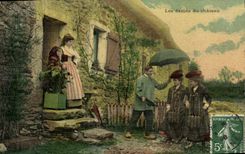 VINTAGE POSTCARD Fantasy Women ladies of the castle chart toilee