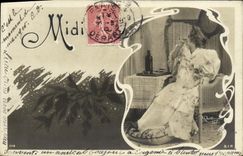 VINTAGE POSTCARD Fantasy Woman Reutlinger Midday