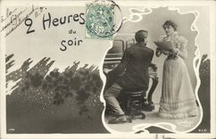 VINTAGE POSTCARD Fantasy Woman 2 hours of the Reutlinger evening