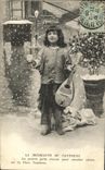VINTAGE POSTCARD Fantasy Child the beggar of the Pantheon Paris