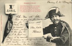 CPA Fantaisie Poisson d Avril Gendarme 
