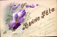 CPA Fantaisie Fleurs bonne fete