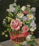 VINTAGE POSTCARD Fantasy Flowers original gouache co  Alice