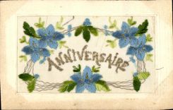 CPA Fantaisie Fleurs Anniversaire 