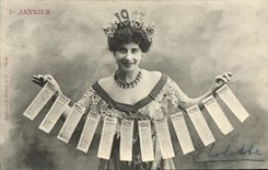 CPA Fantaisie FEmme 1er janvier 1903