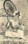 VINTAGE POSTCARD Fantasy Women drinks the