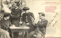 VINTAGE POSTCARD Fantasy Big competition candidates at the cost of 50 000 francs