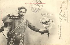 VINTAGE POSTCARD Fantasy Festivals and carries happiness Soldat militaria