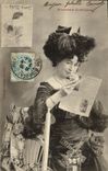 VINTAGE POSTCARD Fantasy Woman comic Newspapers Alive Paris
