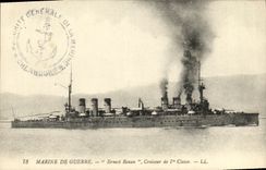 CPA Bateau Ernest Renan Croiseur de 1ere classe