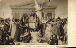 VINTAGE POSTCARD Ingres L apotheosis D Homere Museum of Louvre Paris
