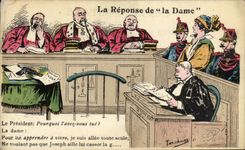 CPA Fantaisie La reponse de la dame Court de justice Rapport Fabre